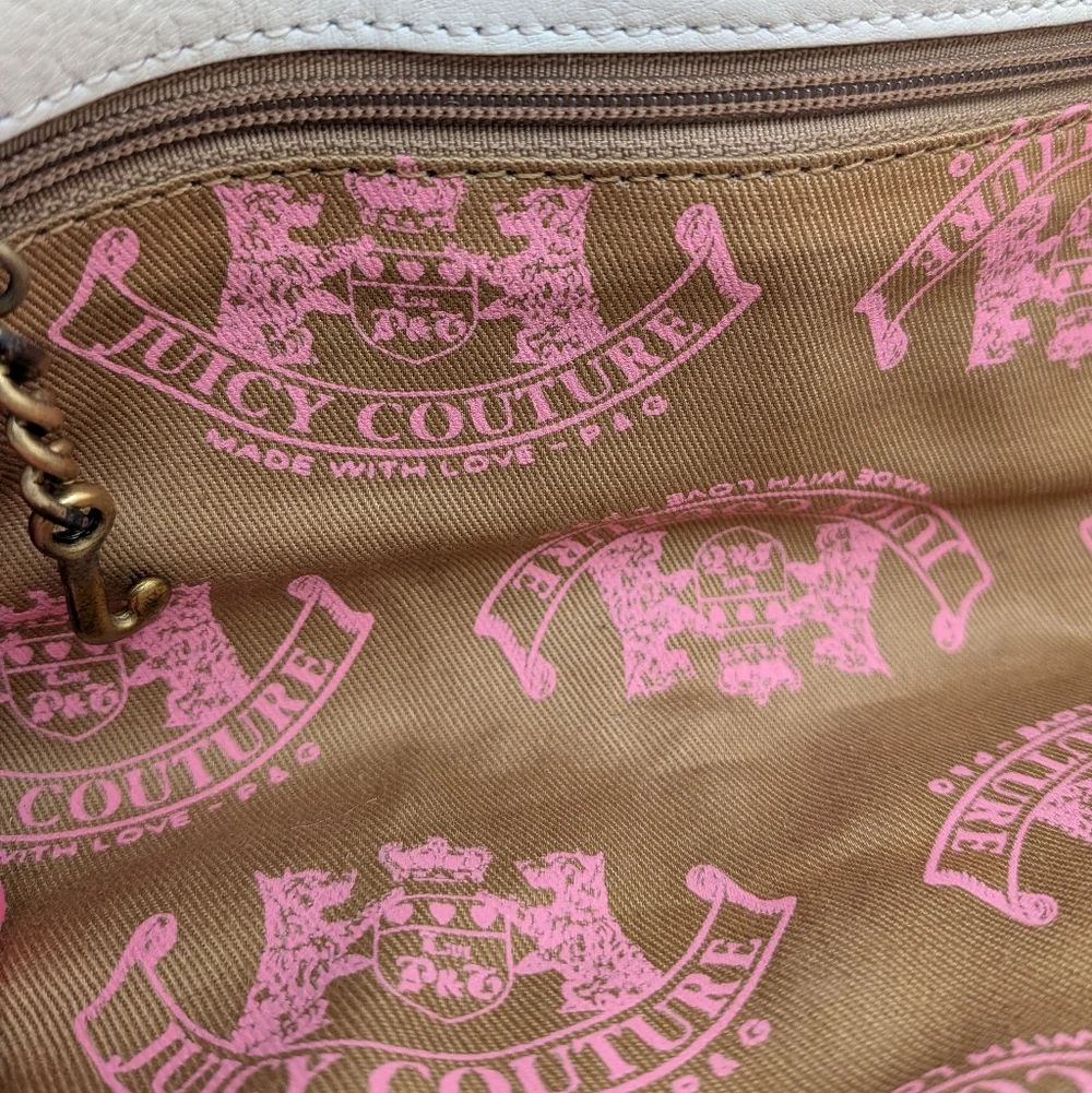 Juicy Couture Vintage Cream Leather Shoulder Bag P&G Era